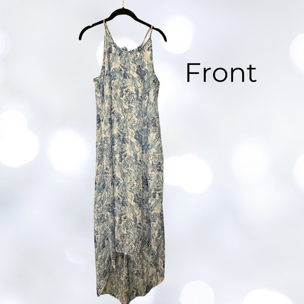 Blue and Cream Maxi Dress